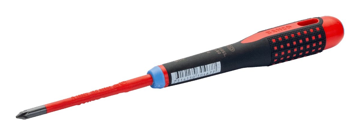 BAHCO Wkrętak izolowany ERGO SLIM PZ1x80 mm