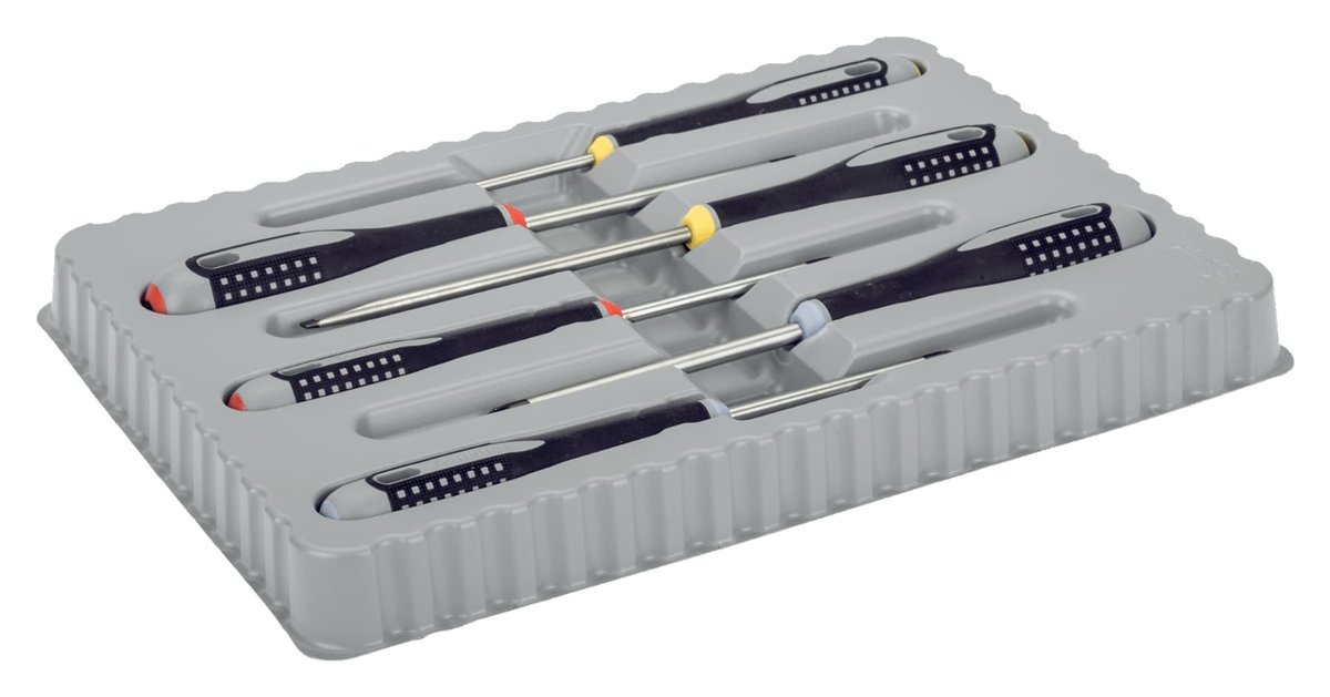 BAHCO Wkrętaki ERGO, zestaw 6 elementów, płaskie/Phillips/Pozidriv