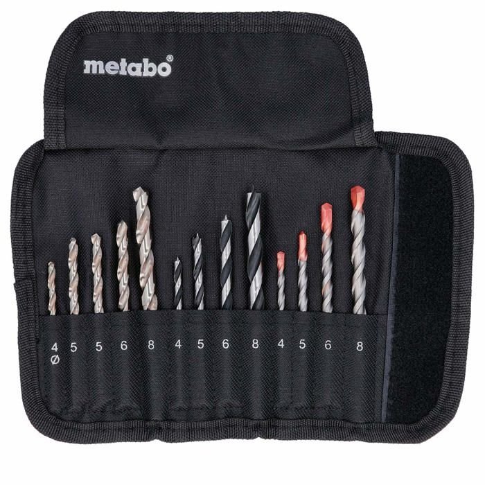 Skrzynka z 13 wiertłami do drewna, metalu i betonu - METABO - 626728000