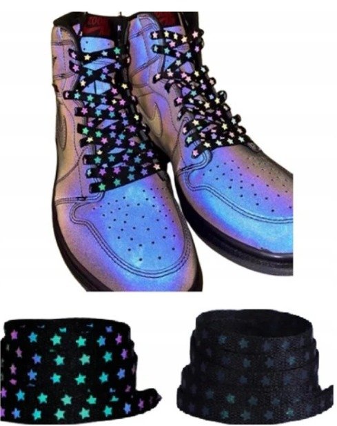 ODBLASKOWE Sznurówki Sznurowadła do butów gwiazdki