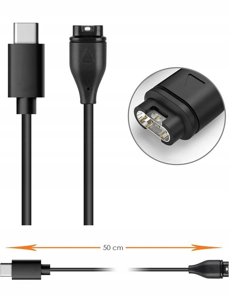 Kabel USB type-C do ładowania Garmin Fenix 50cm