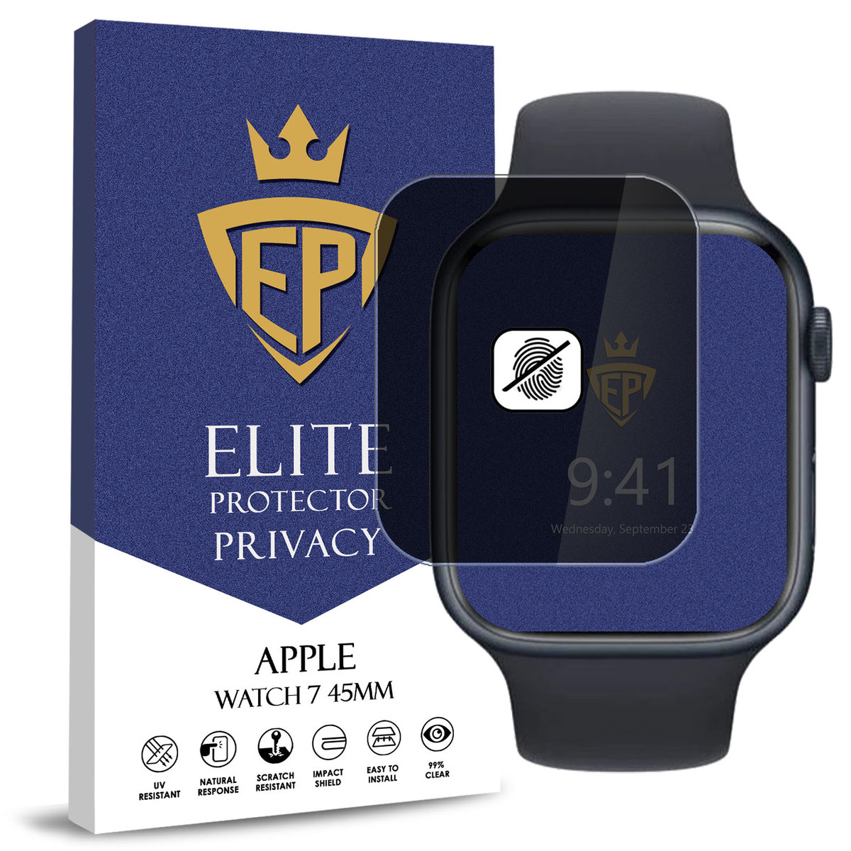 FOLIA 5D PRYWATYZUJĄCA SZKŁO ANTI-SPY DO APPLE WATCH 7 45MM CAŁY EKRAN