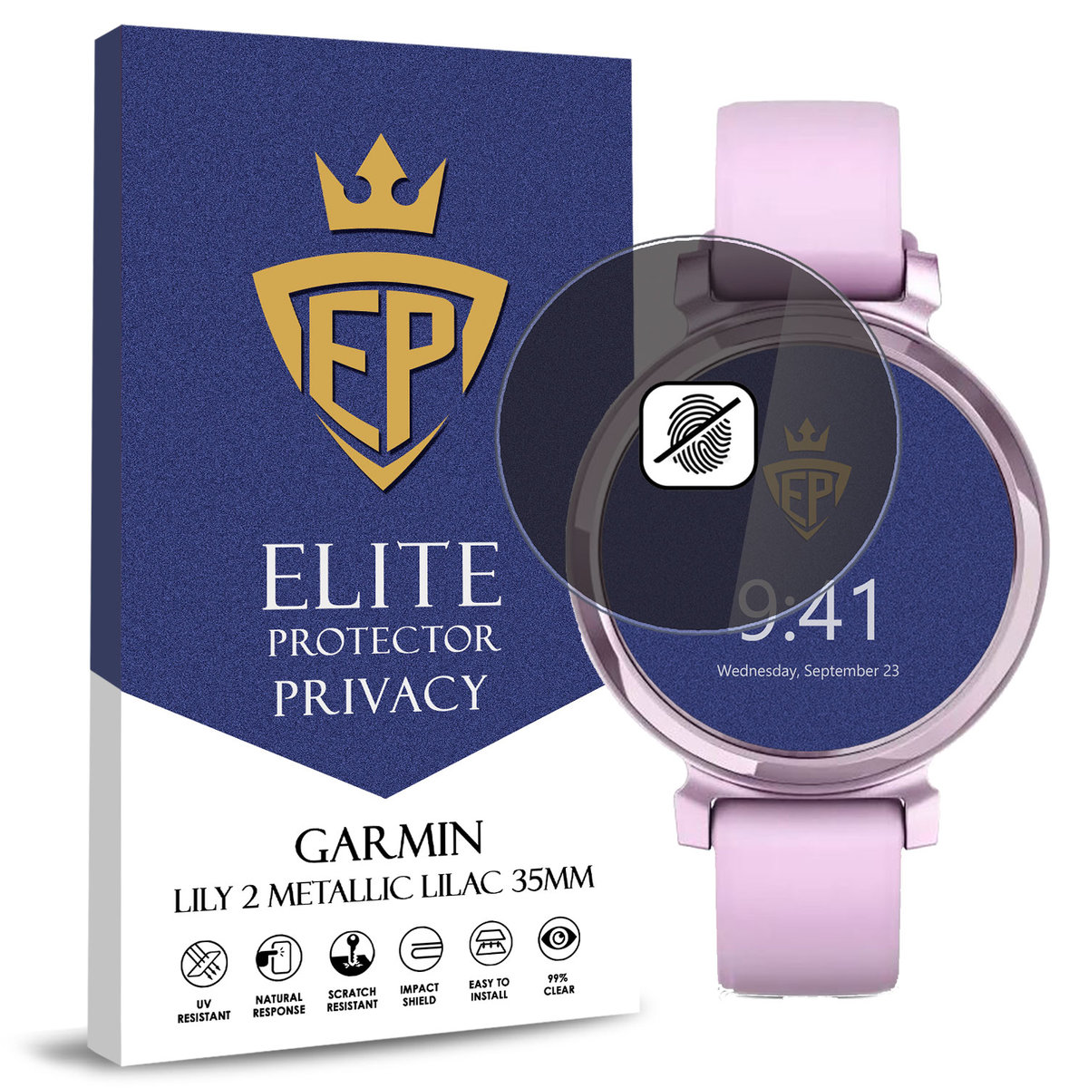 FOLIA 5D PRYWATYZUJĄCA SZKŁO ANTI-SPY DO GARMIN LILY 2 METALLIC LILAC 35MM