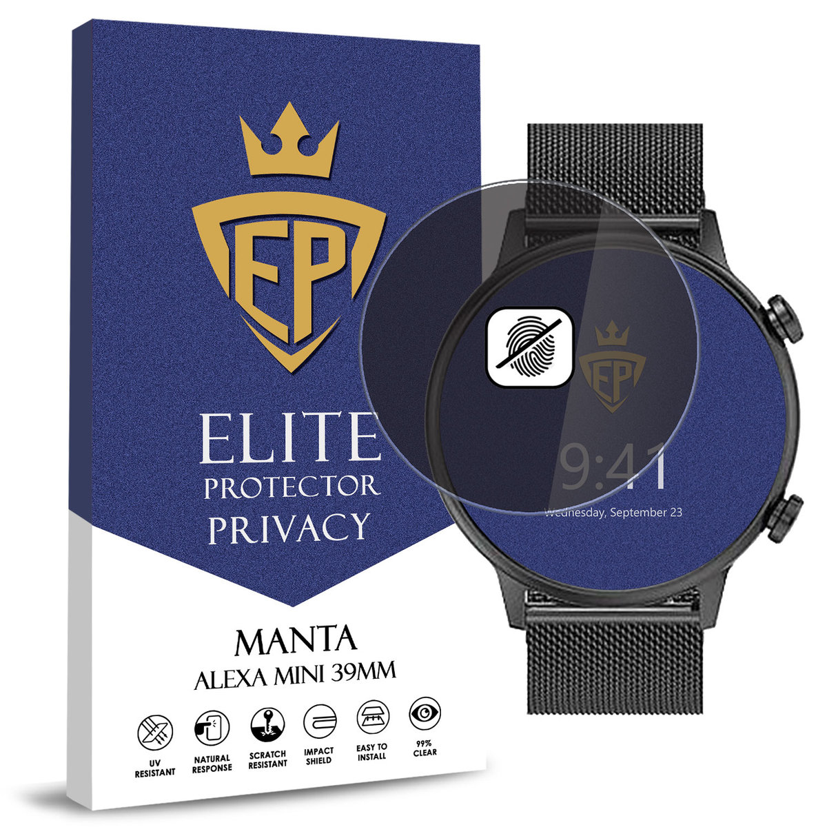 FOLIA 5D PRYWATYZUJĄCA SZKŁO ANTI-SPY DO MANTA ALEXA MINI 39MM CAŁY EKRAN