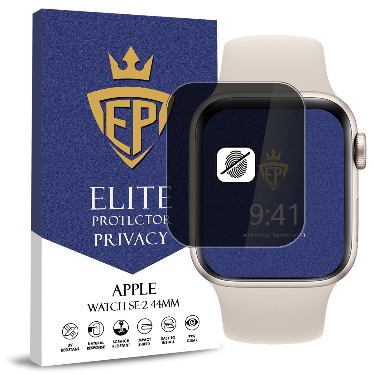 FOLIA 5D PRYWATYZUJĄCA SZKŁO ANTI-SPY DO APPLE WATCH SE 2 44MM CAŁY EKRAN