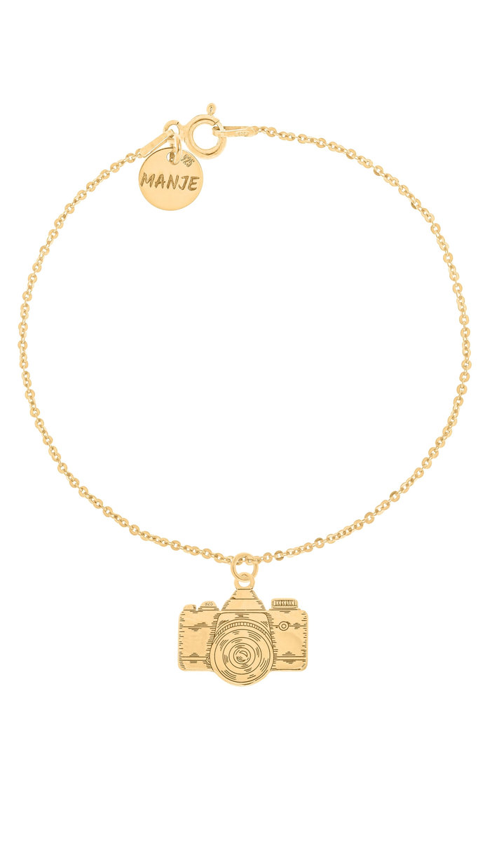 Pozłacana bransoletka z aparatem fotograficznym