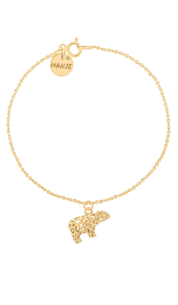 Pozłacana bransoletka z niedźwiedziem