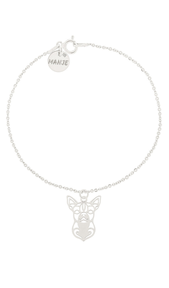 Srebrna bransoletka z psem Chihuahua