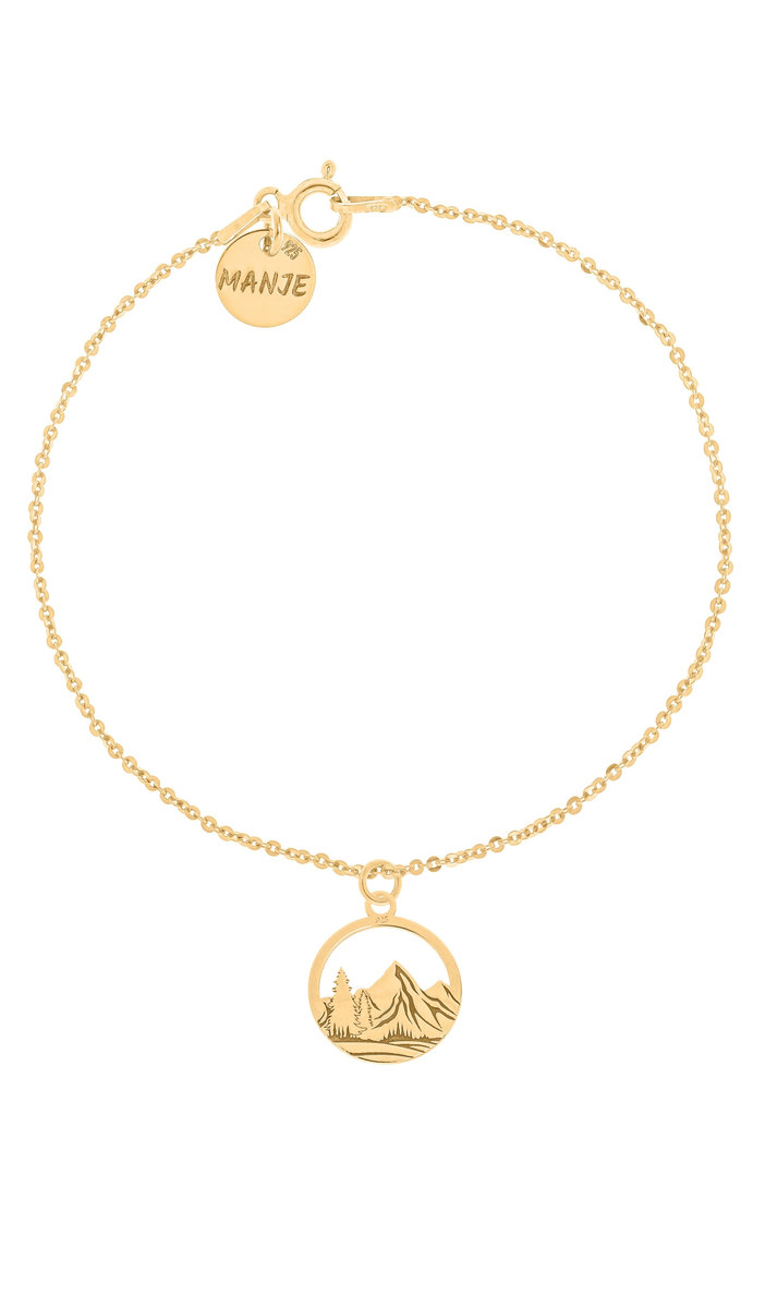Pozłacana bransoletka z górami