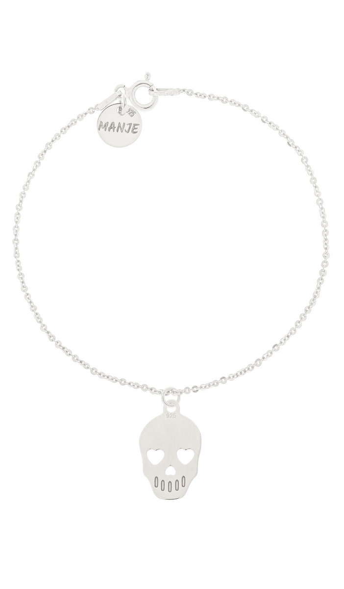 Srebrna bransoletka z czaszką