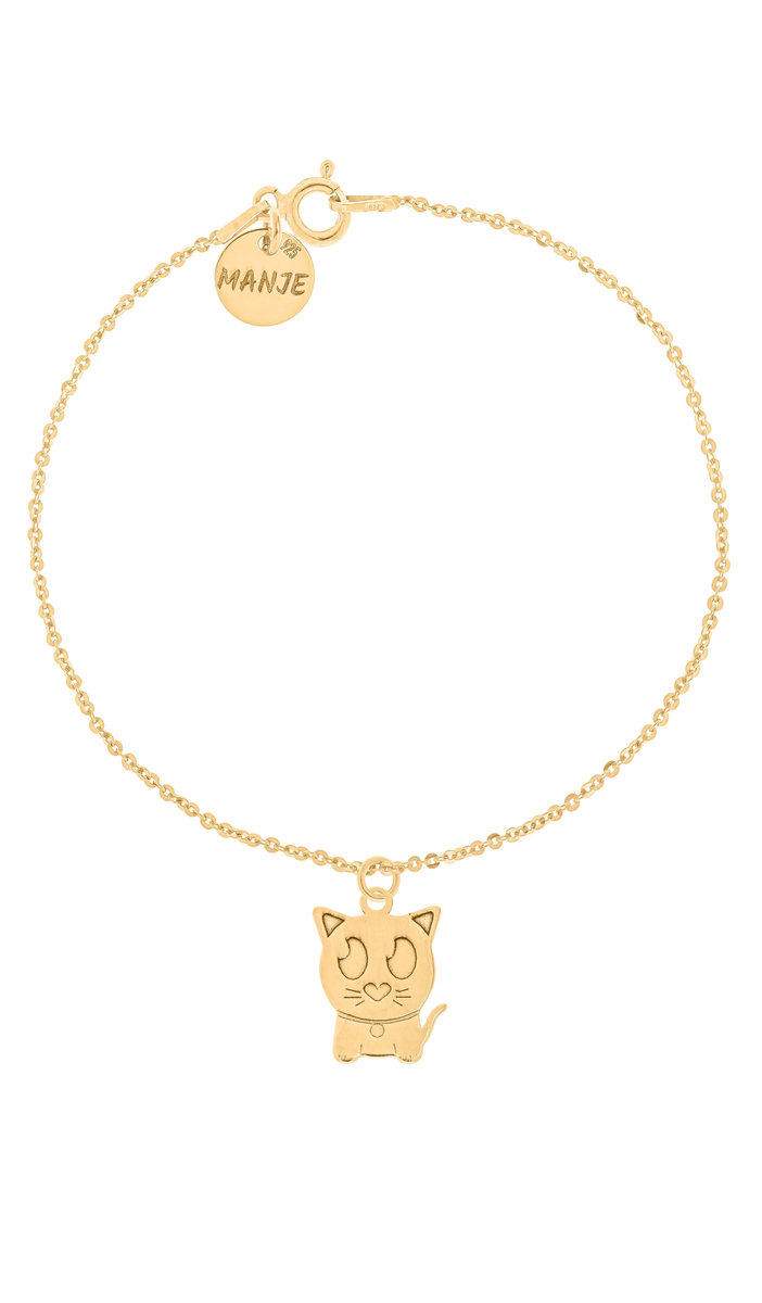 Pozłacana bransoletka z kotkiem