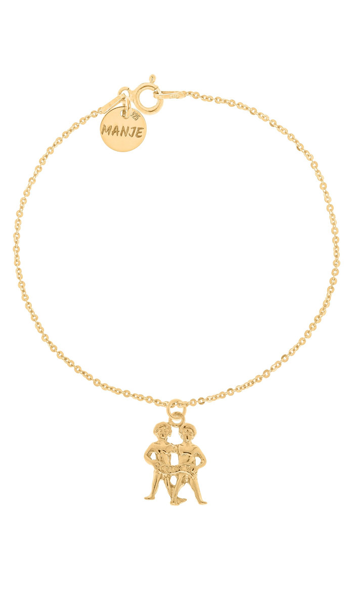 Pozłacana bransoletka ze znakiem zodiaku Bliźnięta
