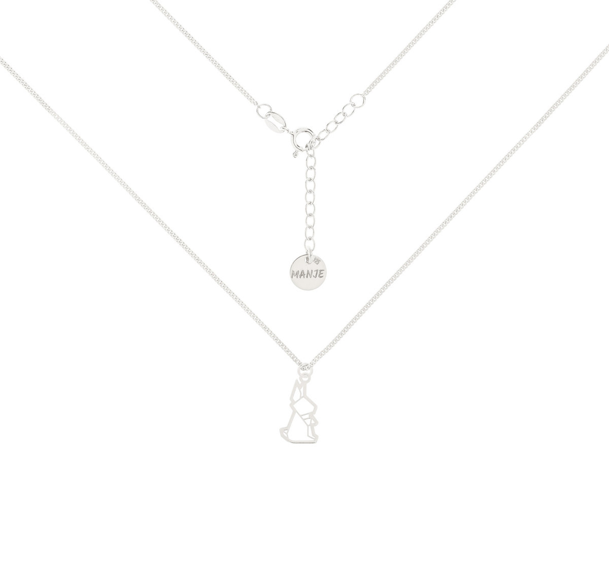Srebrny choker pancerka z królikiem