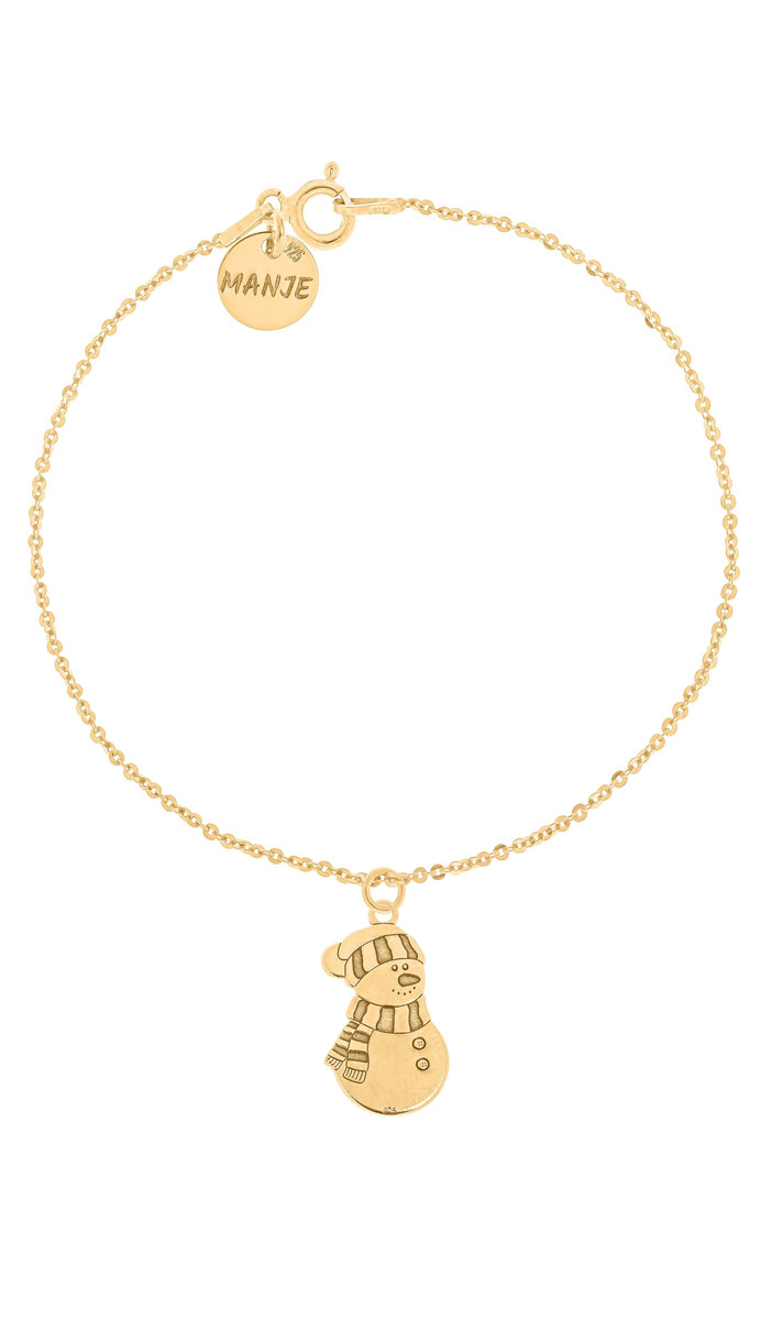 Pozłacana bransoletka z bałwankiem