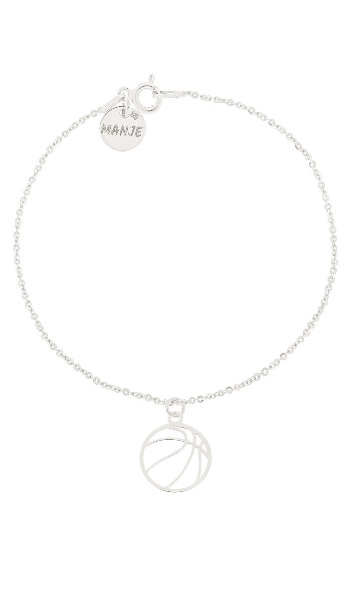 Srebrna bransoletka z piłką do koszykówki