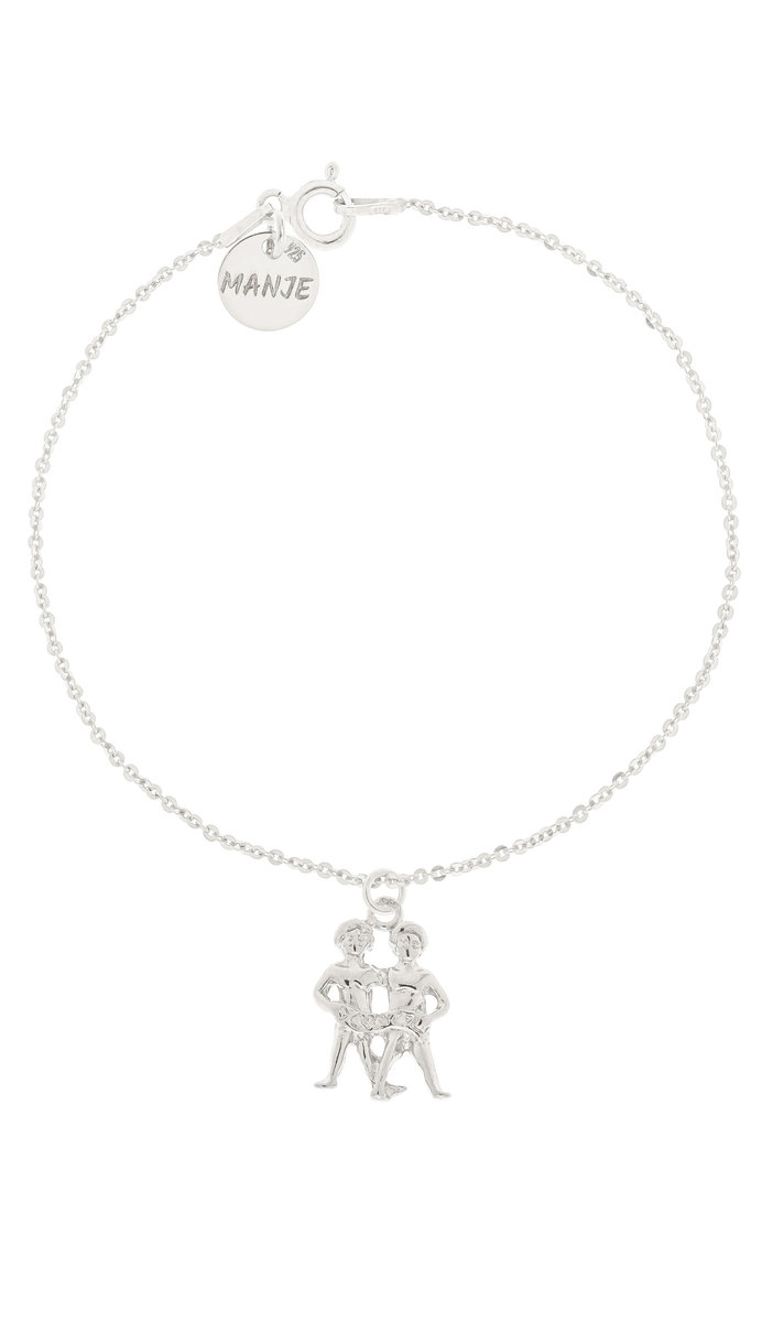 Srebrna bransoletka ze znakiem zodiaku Bliźnięta