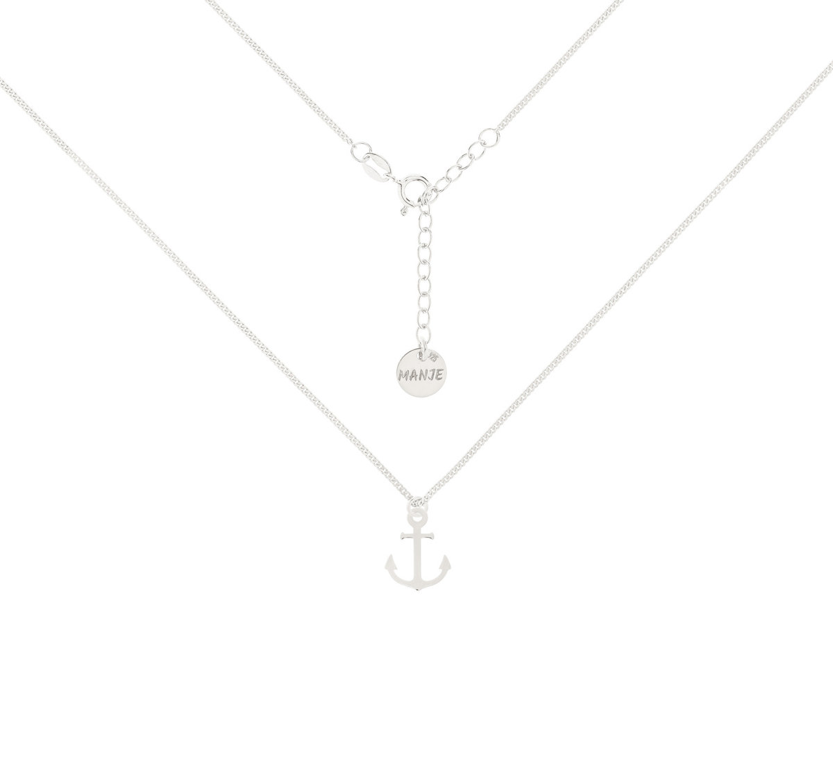 Srebrny choker pancerka z kotwicą