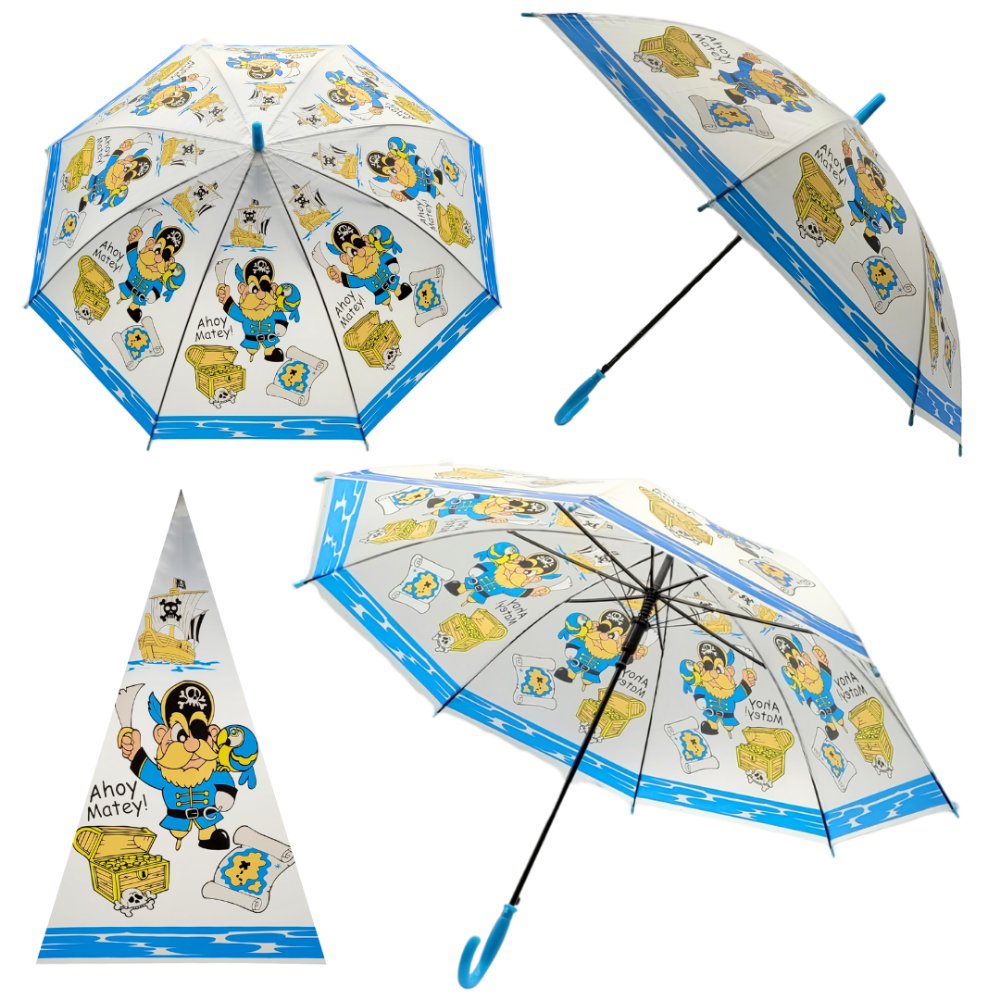 PARASOL dziecięcy WESOŁY PIRAT 76 cm średnicy AUTOMATYCZNA PARASOLKA