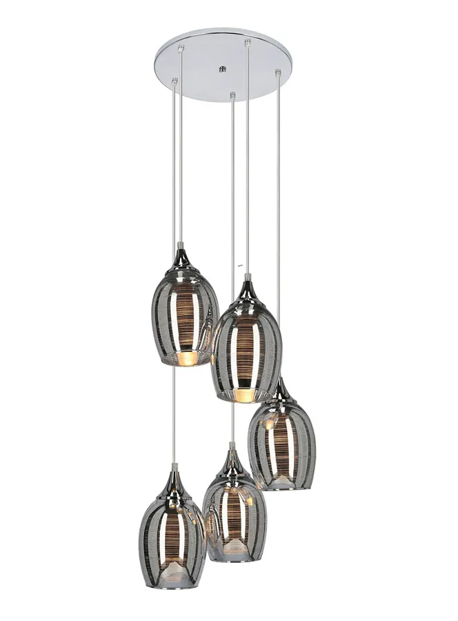 Srebrna szklana lampa wisząca - D147 G1-N34