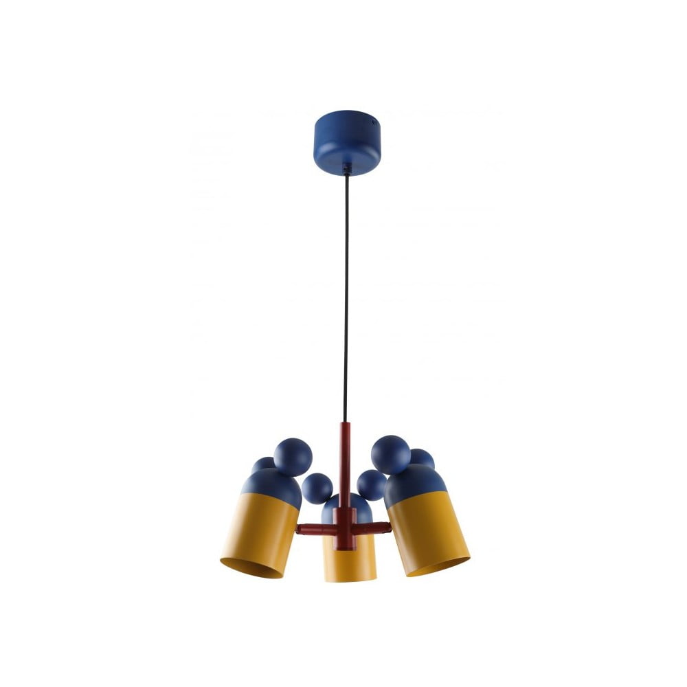 Niebieska lampa wisząca z metalowym kloszem Mouse II – GTV