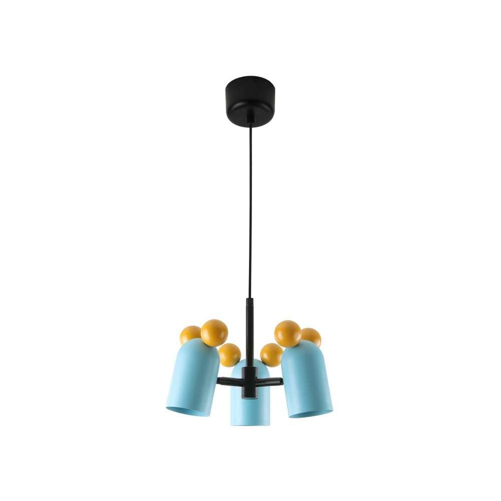 Jasnoniebieska lampa wisząca z metalowym kloszem Mouse II – GTV