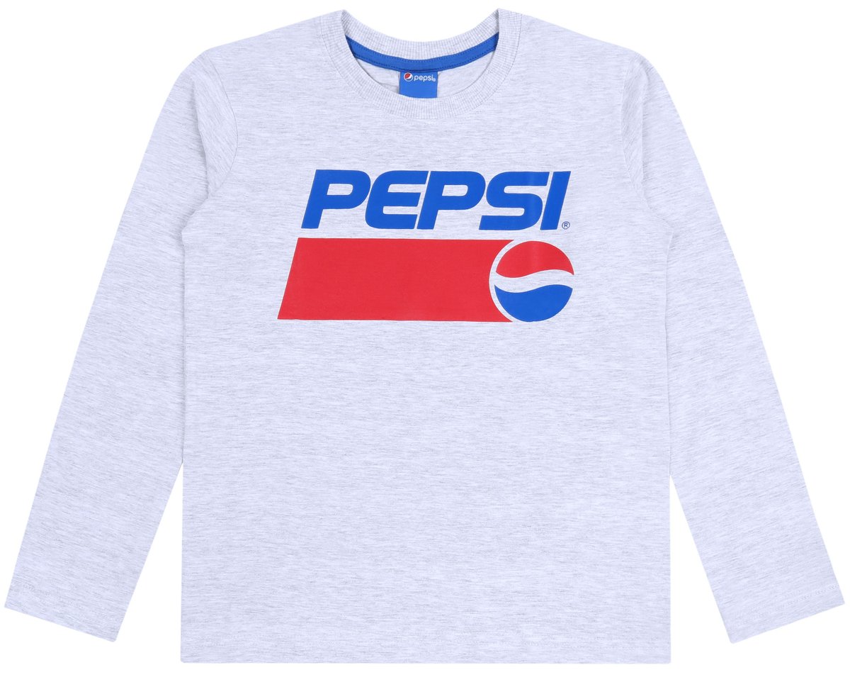 Szara melanżowa bluzka z długim rękawem PEPSI 10 lat 140 cm