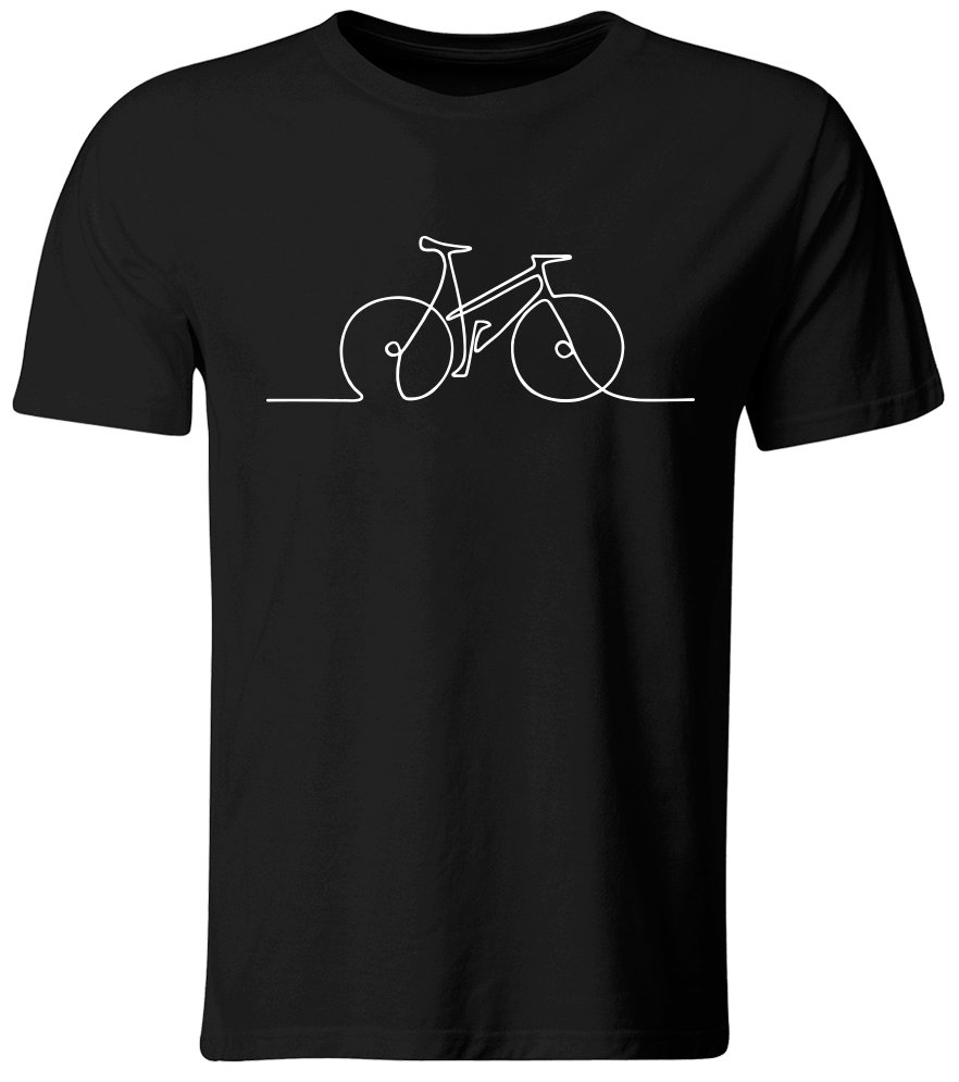 Koszulka One Line Bike. Koszulka na prezent dla Rowerzysty, Czarna, roz. L