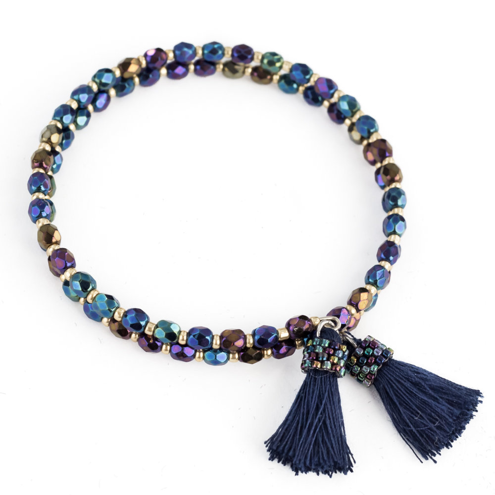 Bransoletka z chwostami zawijana uniwersalna boho / JG. Projekt