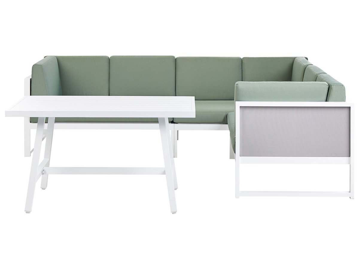 Duży zestaw wypoczynkowy dla 6 osób Aluminium Zielony CASTELLA