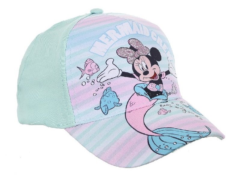 Zielona czapka z daszkiem dla dziewczynki Disney Myszka Minnie rozmiar 54 cm