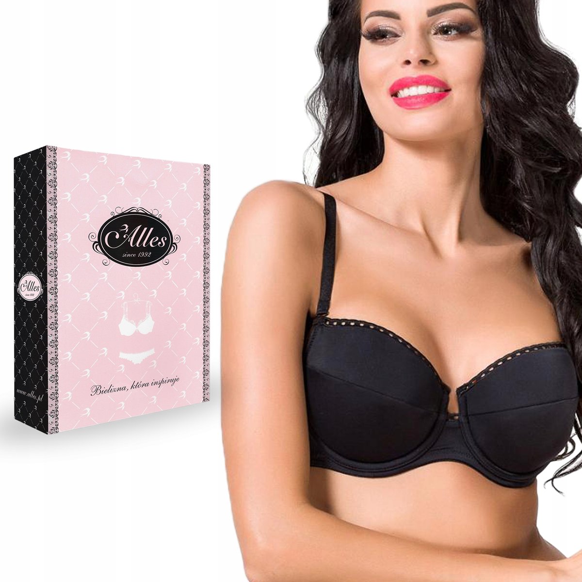 Biustonosz Usztywniany Alles Elena Ii, Czarny, 80E