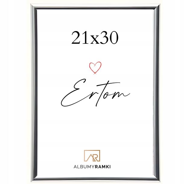 Ramka Ertom LINE STYLE 21x29,7 A4 srebrna zdjęcie, dyplom, certyfikat
