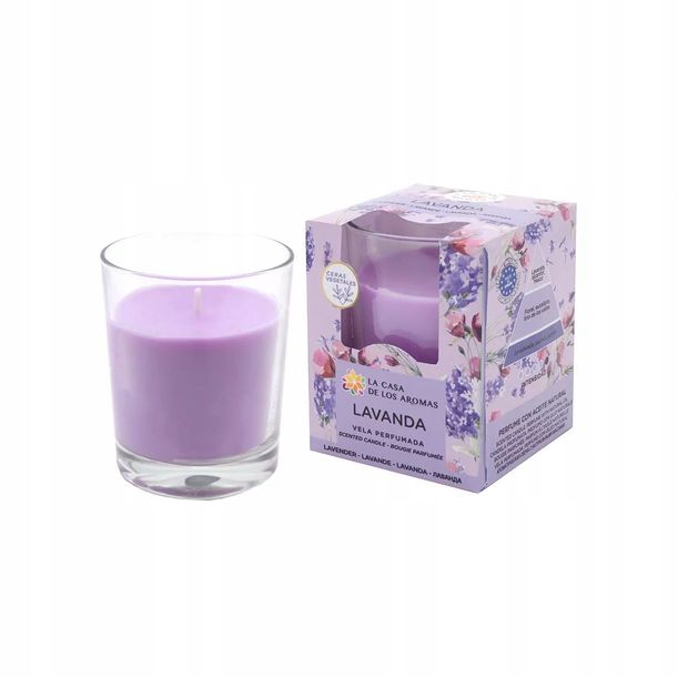﻿LA CALA CASA DE LOS AROMAS Świeca zapachowa w szkle LAWENDA, 140 g