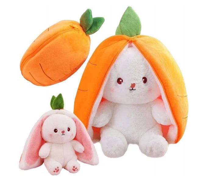 MASKOTKA PLUSZAK Zabawka KRÓLIK W MARCHEWCE Króliczek Marchewka 2w1 25 cm