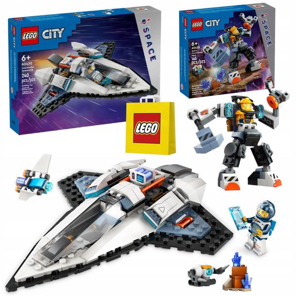 Lego CITY 60430 Statek Międzygwiezdny + Lego CITY 60428 mech + Torba LEGO