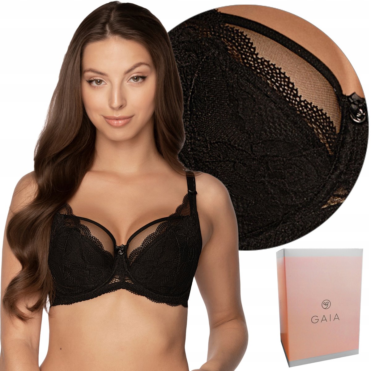 Biustonosz Semi-Soft Gaia 931 Veronika Czarny, 75G