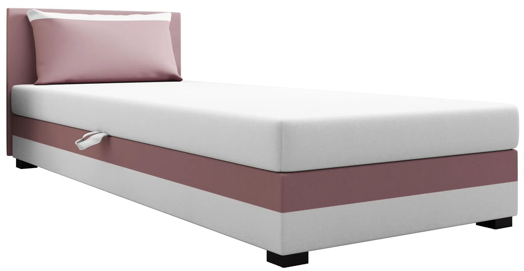 Jednoosobowy tapczan jednoosobowy różowy + biały W4-F73