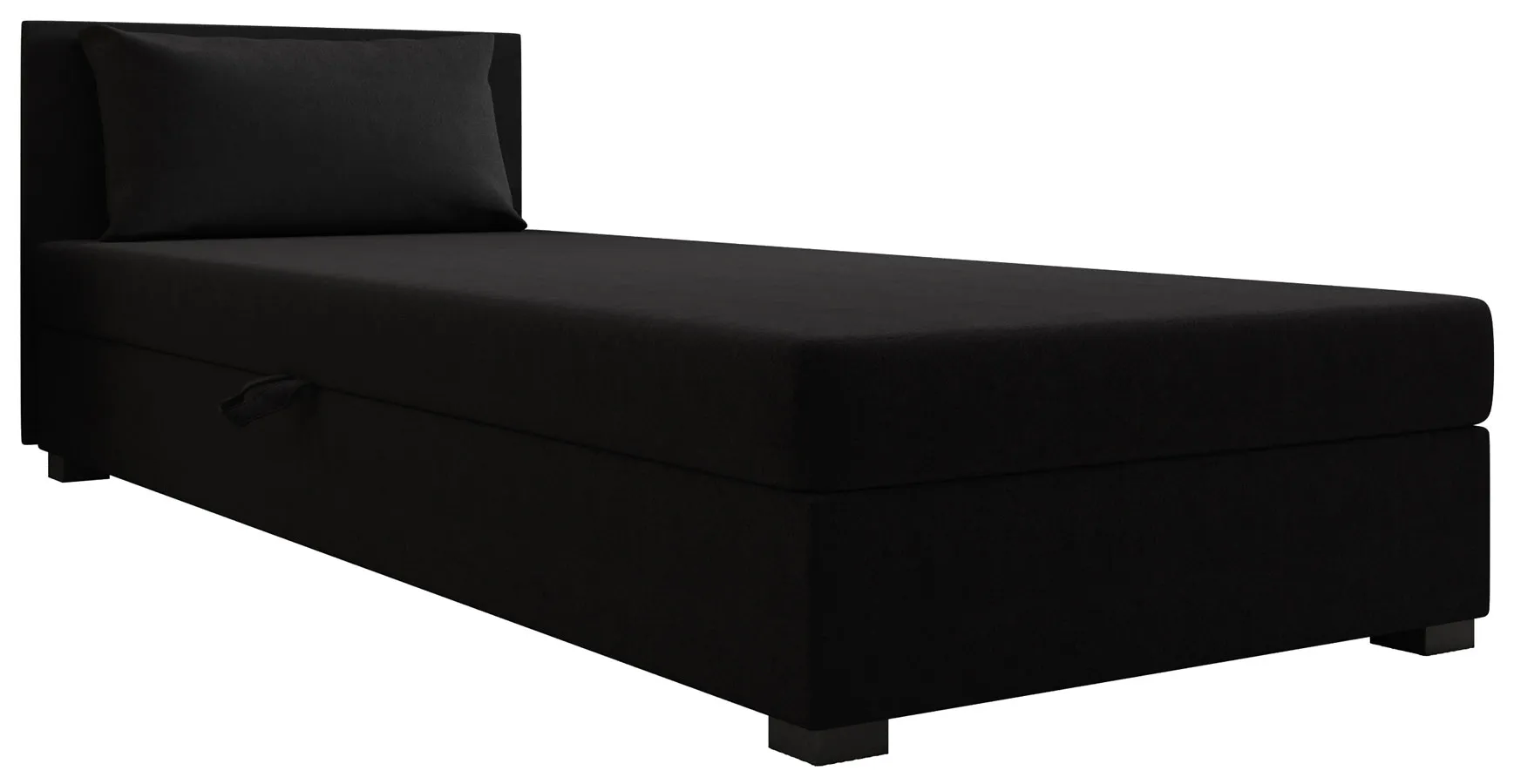 Czarny tapczan młodzieżowy z pojemnikiem Z9-P29