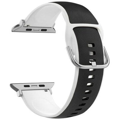 Pasek BELINE Silico Leather do Apple Watch 4/5/6/7/8/9/SE/SE 2/Ultra/Ultra 2 (42/44/45/49mm) Czarno-biały