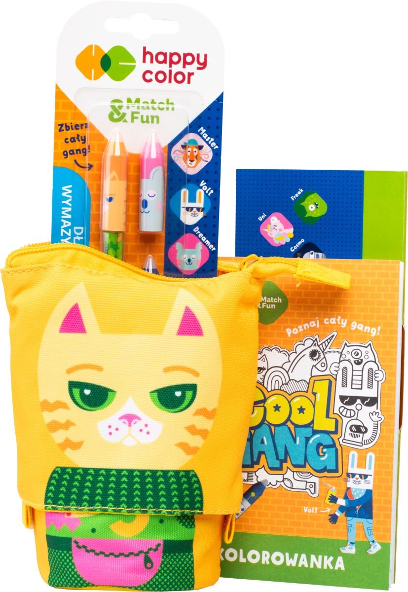 Happy Color, Piórnik saszetka wysuwana, Cool Gang - Kitty