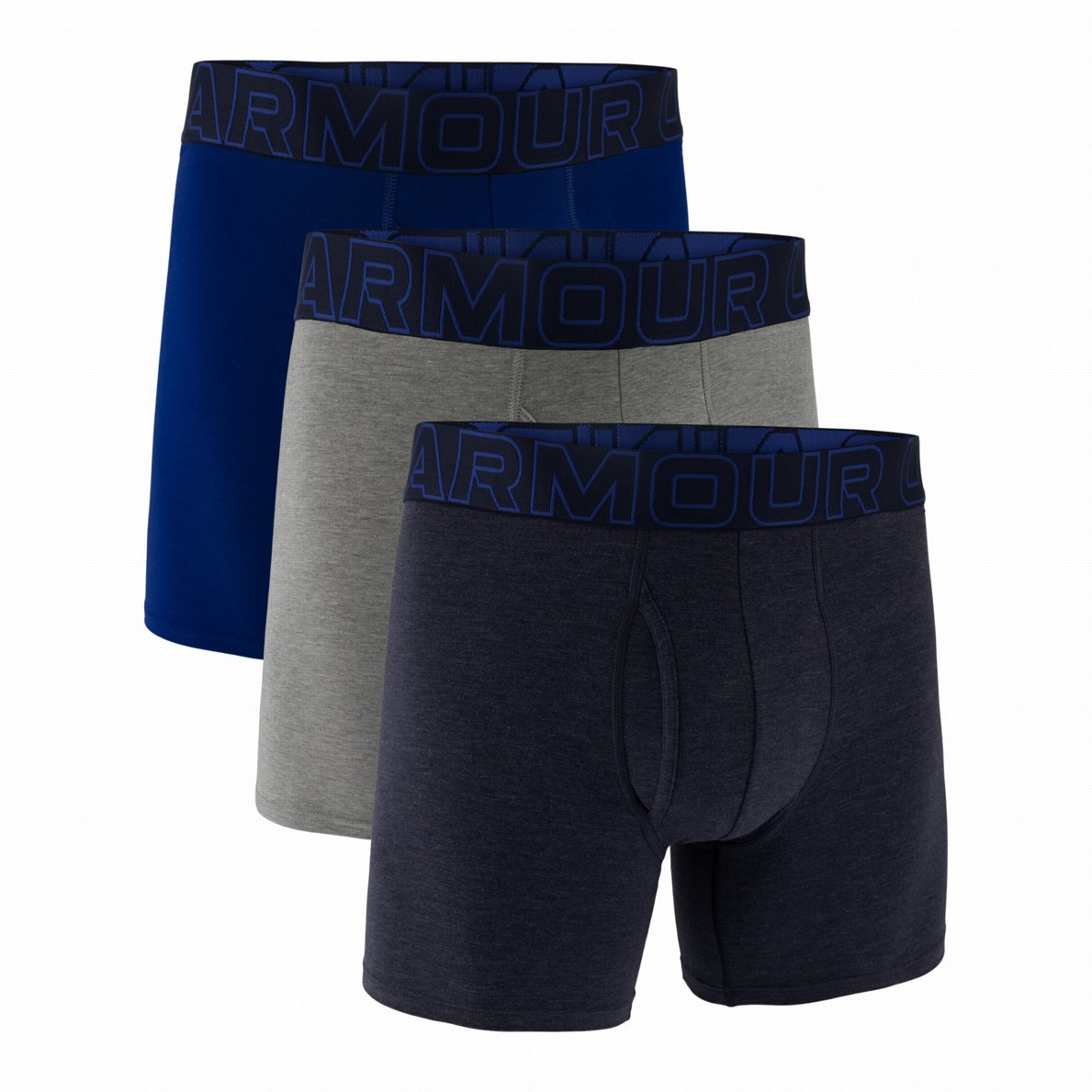 Męskie bokserki Under Armour M UA Perf Cotton 6in Rozmiar: M / Kolor: niebieski/szary