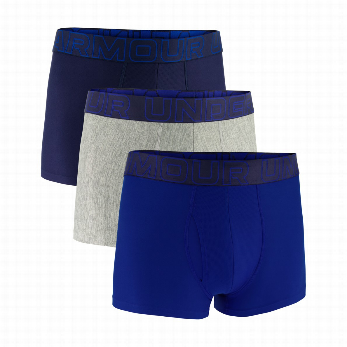 Męskie bokserki Under Armour M UA Perf Tech 3in Rozmiar: M / Kolor: niebieski/szary