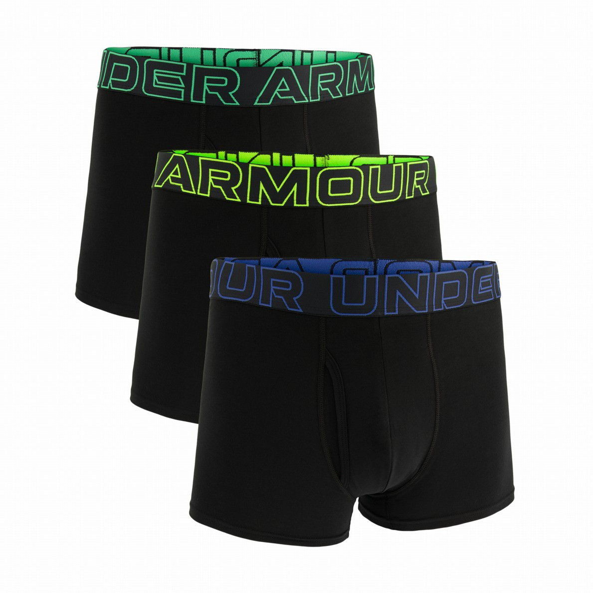 Męskie bokserki Under Armour M UA Perf Cotton 3in Rozmiar: S / Kolor: czarny/niebieski