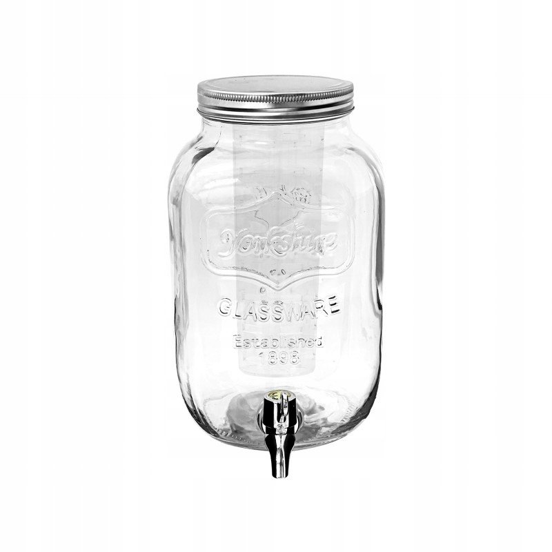 Słoik Szklany Z Kranikiem + Wkład Na Lemoniadę 4 L