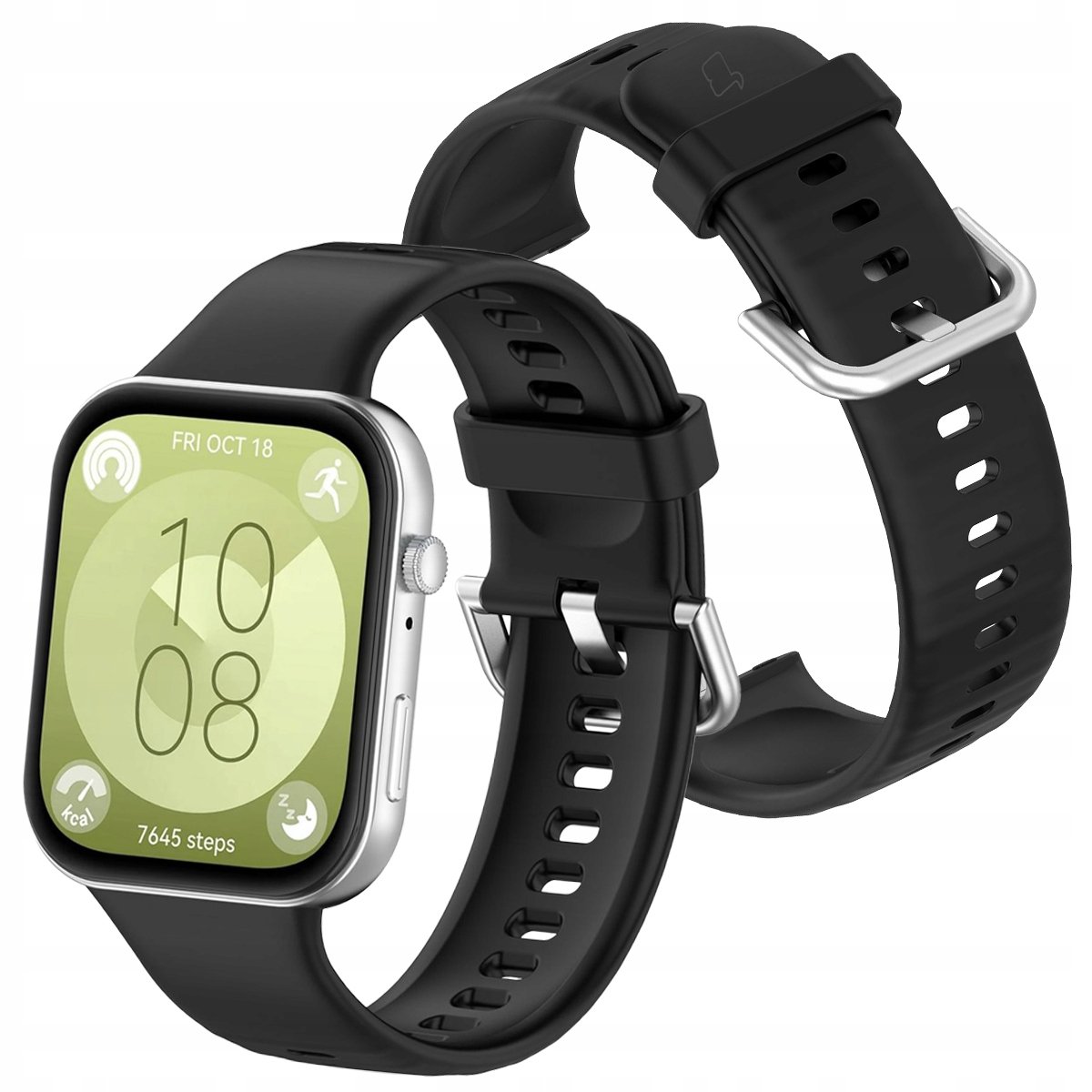 Pasek Bizon Strap Watch Silicone Pro do Huawei Watch Fit 3, czarny