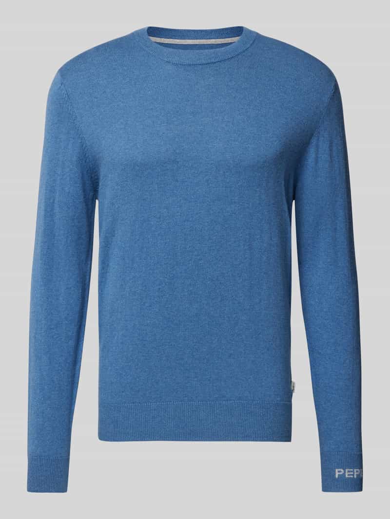 Sweter z dzianiny z okrągłym dekoltem model ‘Andre’