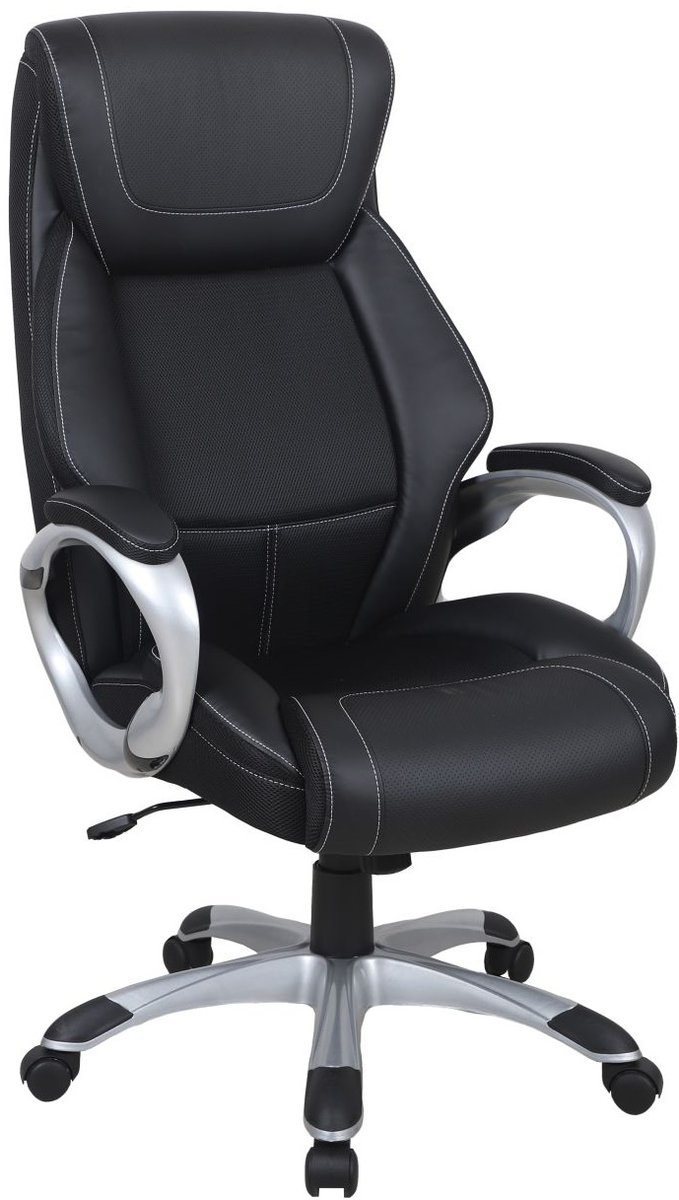 Fotel Biurowy ATB Obrotowy Czarny Ekoskóra