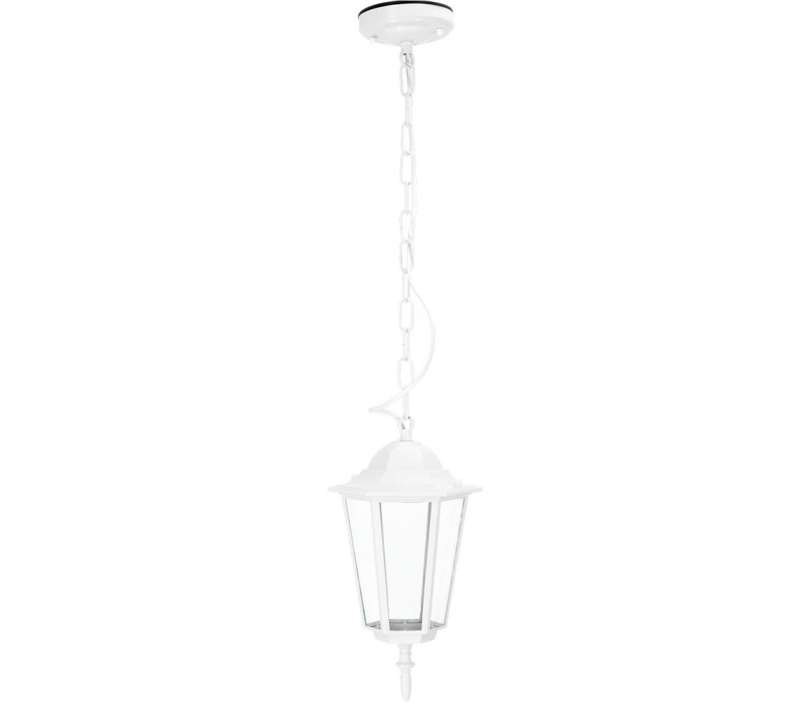Lampa wisząca zewnętrzna na łańcuchu 1xE27/60W/230V IP44 biała