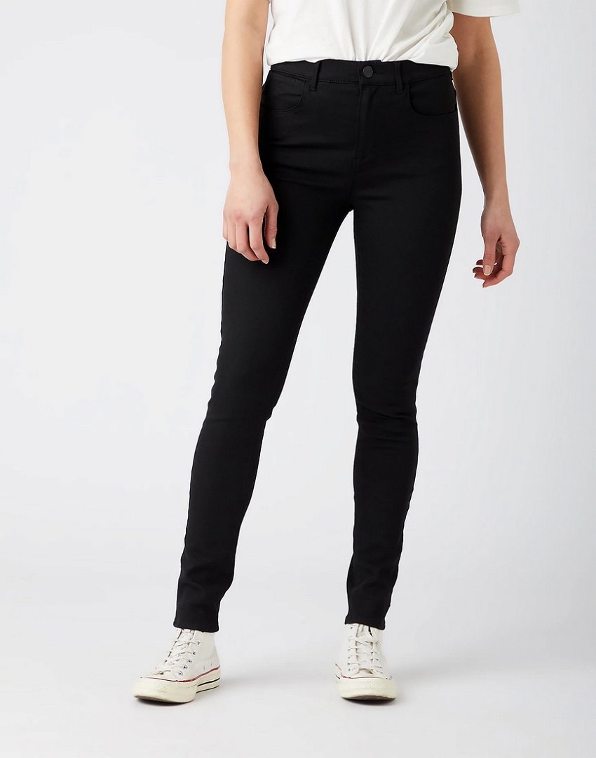 Wrangler High Rise Skinny Damskie Spodnie Jeansowe Future Black W27H4230N-W31 L32