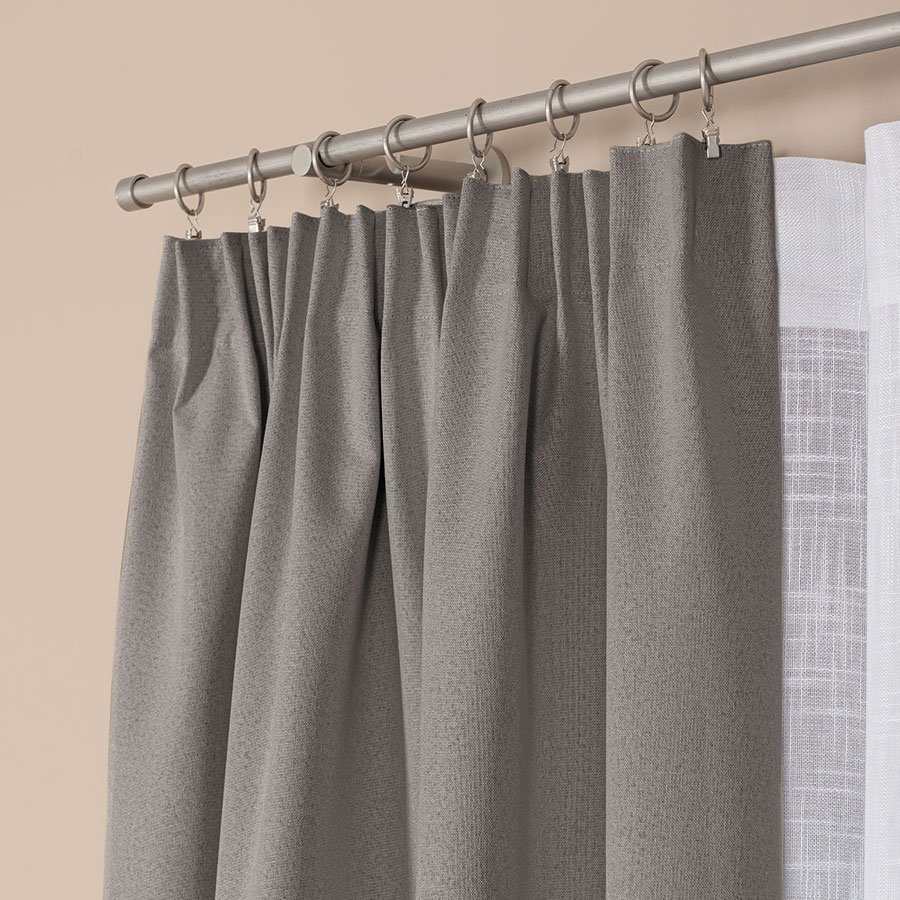 Zasłona 100% zaciemniająca na taśmie, kolor szary, rozmiar 140x250 cm, BLACKOUT